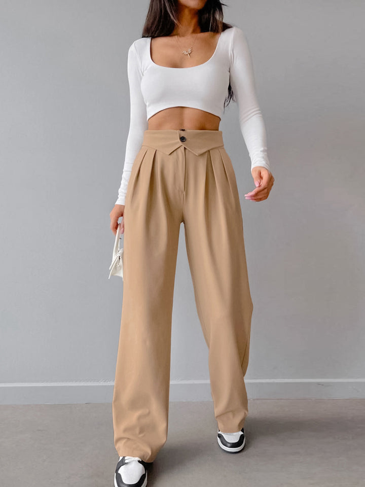 Women's Fashion Temperament High Waist Slimming Casual Pants-Suits & Sets-Zishirts