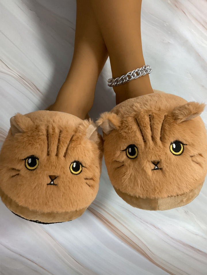 Cute Cartoon Coffee Cat Half Slippers-Womens Footwear-Zishirts