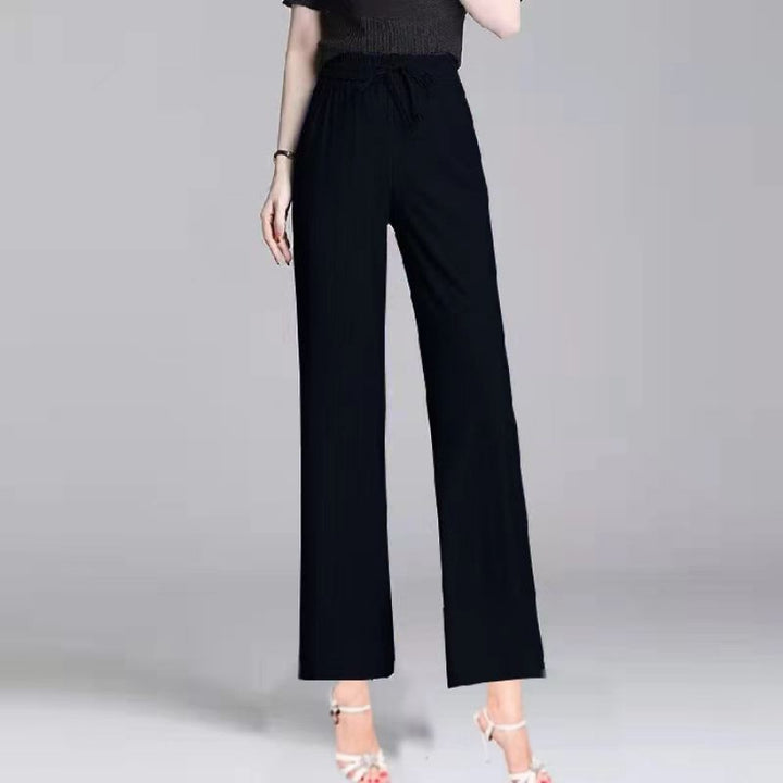 Thin High Waist Drooping Straight Loose Cropped Pants-Women's Outerwear 2023-Zishirts