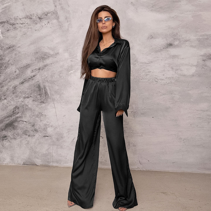 Women's Fashion Casual Ice Silk Loose Suit-Suits & Sets-Zishirts
