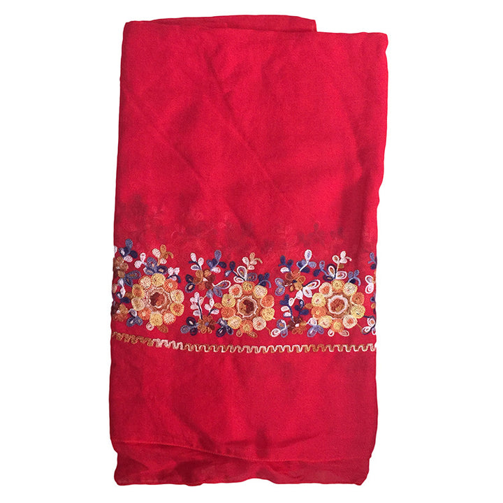 Embroidered Cotton And Linen Scarf Shawl-Scarves & Wraps-Zishirts