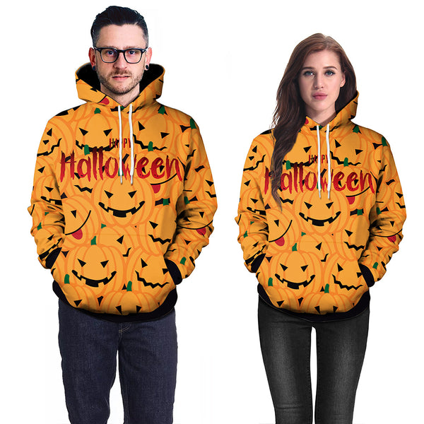 Women's Halloween Couple Loose Hooded Sweater-Suits & Sets-Zishirts