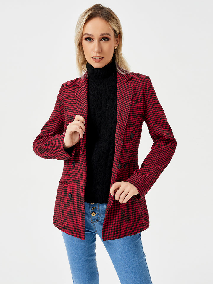 Womens Casual Blazer Jacket Long Sleeve Work 0ffice Blazer Lapel Jacket-Jackets-Zishirts