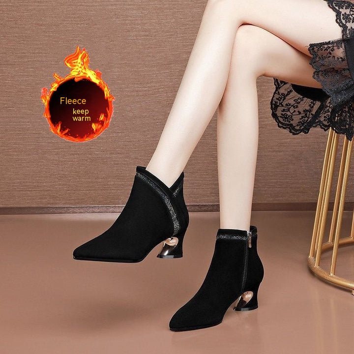 Women's Fashion All-matching Suede Matte High Heel Boots-Womens Footwear-Zishirts