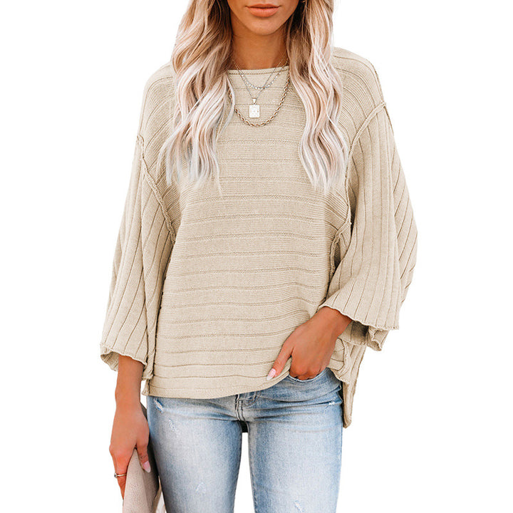 Women's Loose-fitting Casual Round-neck Sweater-Women's Outerwear 2023-Zishirts