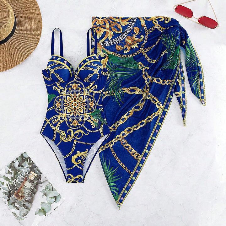 Women's One-piece Swimsuit With Beautiful Back Printing-Suits & Sets-Zishirts