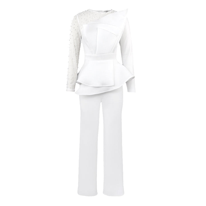 Women's Fashion Splicing Beads Jumpsuit-Womens 2024 March-Zishirts