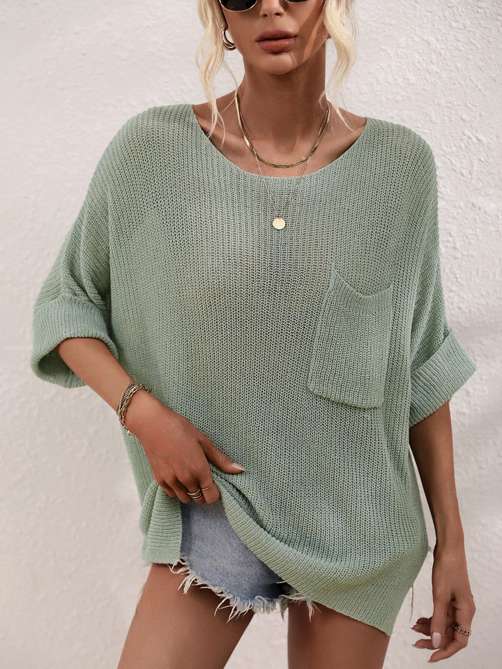 Cross Border Knitted Loose Solid Color Foreign Trade Fashion Pullover Women's Needle-Sweaters-Zishirts