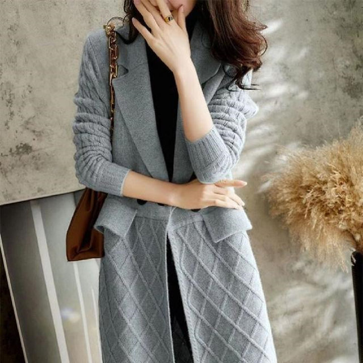 Solid Color Thickened Sweater Women's Coat-Jackets-Zishirts