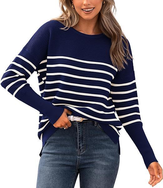 Autumn Winter Sweater Casual Striped Round Neck Sweater-0-Zishirts