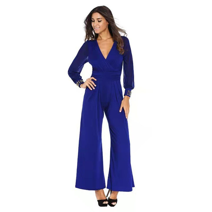 Fashion Personality Women's Rivet Straight Jumpsuit-Womens 2024 March-Zishirts