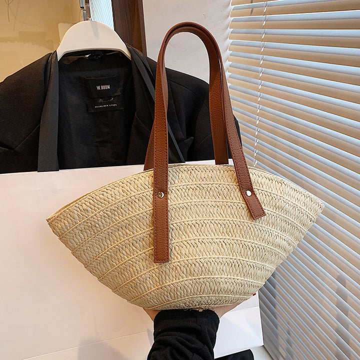 Beach straw hat woven handbag-Women's Bags-Zishirts