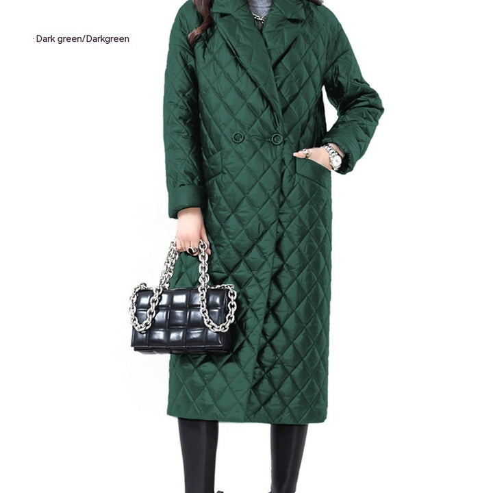 Women's Long Thin Coat Lapel Cotton-padded Coat-Jackets-Zishirts