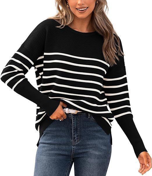 Autumn Winter Sweater Casual Striped Round Neck Sweater-0-Zishirts