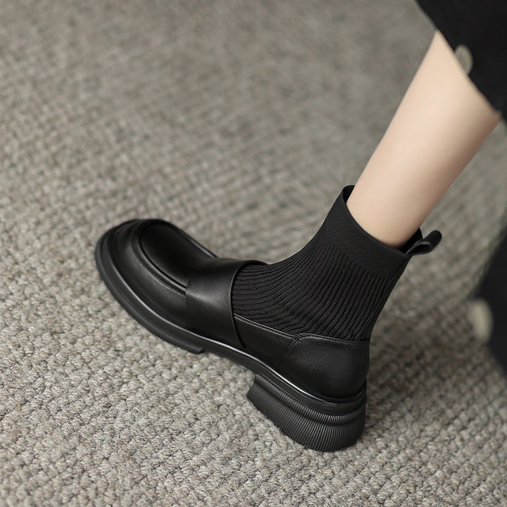 Women's Fashion Simple Thick Heel Stretch Thin Boots-Womens Footwear-Zishirts