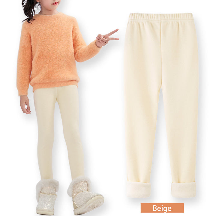 FallWinter Hot-selling Girls' Leggings Fleece-lined Warm Cropped Pants-Women's Outerwear 2023-Zishirts