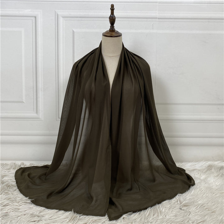 Solid Color Robe Fashion Chiffon Turban-Scarves & Wraps-Zishirts