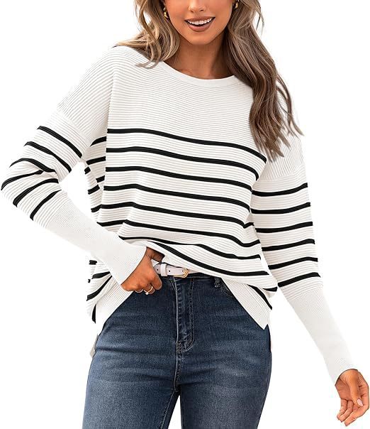 Autumn Winter Sweater Casual Striped Round Neck Sweater-0-Zishirts