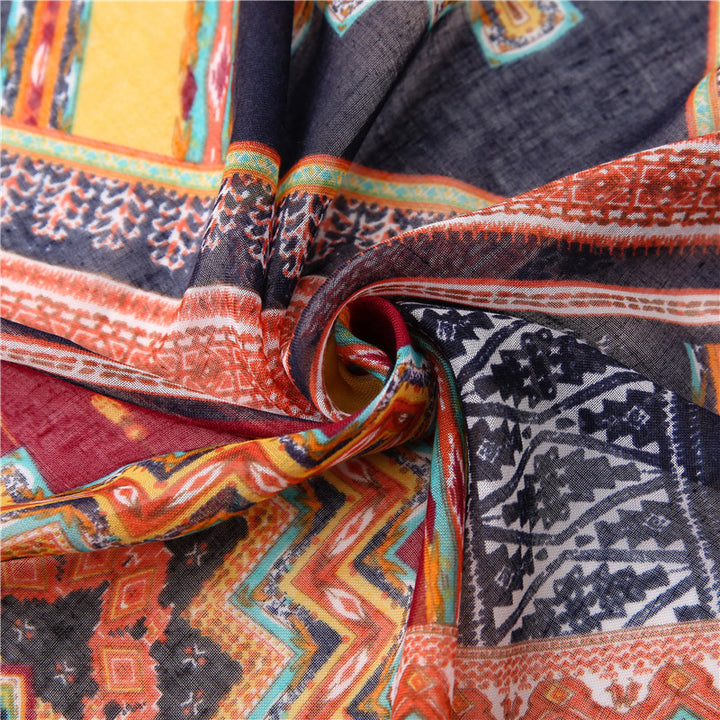 Bohemian Colorful Geometric Diamond Print Scarf-Scarves & Wraps-Zishirts