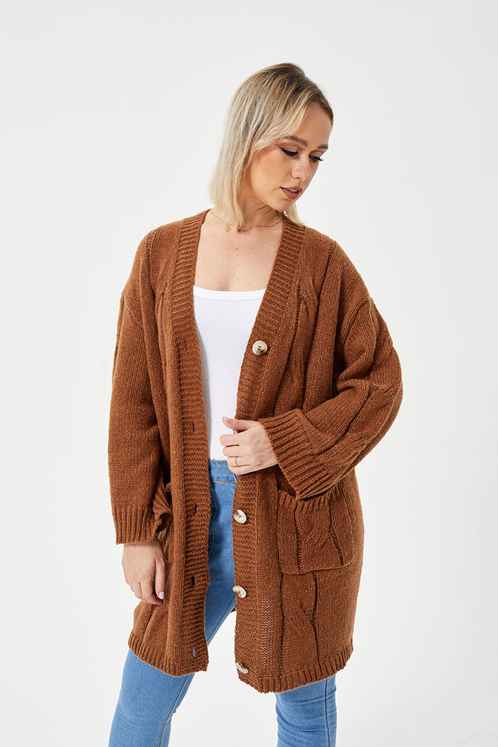 Women's Warm Long Casual Cardigan Sweater-Sweaters-Zishirts