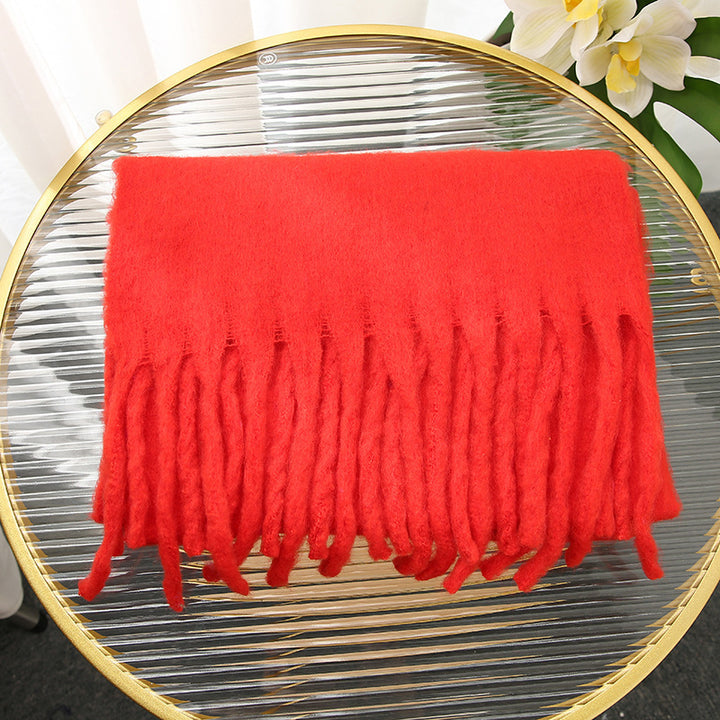 Soft And Warm Tassel Rectangular Scarf Shawl-Scarves & Wraps-Zishirts