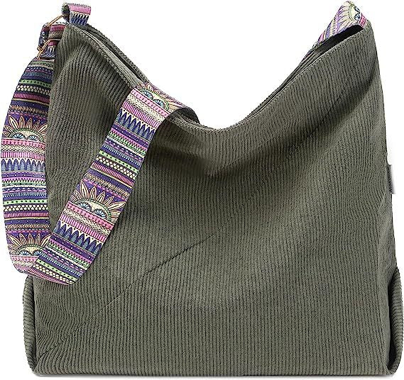 Women's Large Crossbody Fashion Corduroy Retro Hobo Fashion Shoulder Bag-Women's Bags-Zishirts