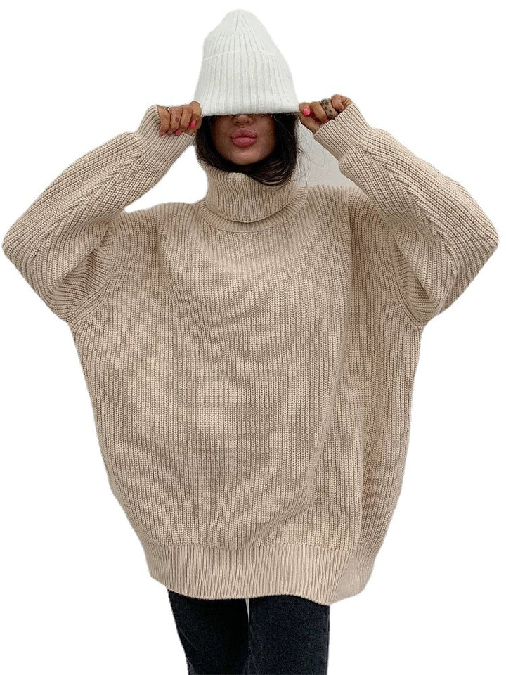 Thick Autumn And Winter Turtleneck Sweater Casual Solid Color Russian Knitwear-Sweaters-Zishirts