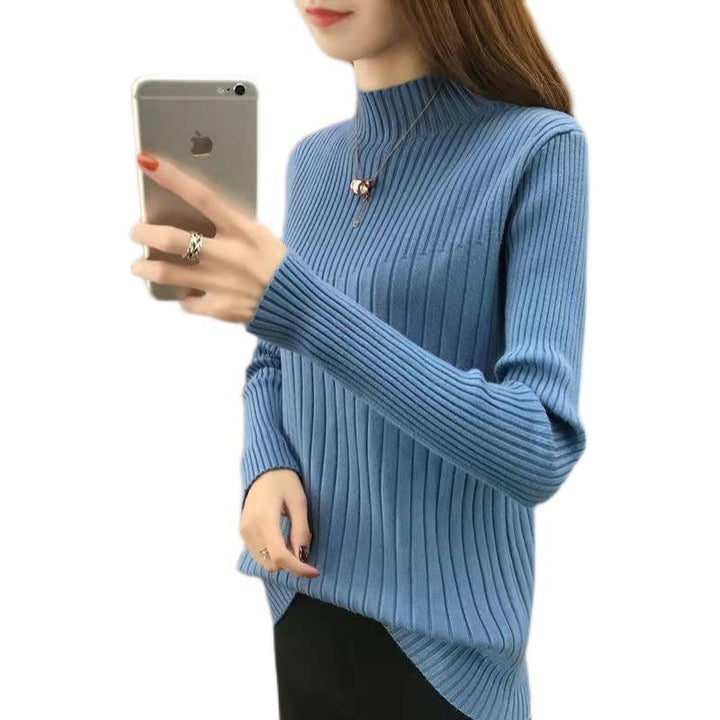 Half Turtleneck Slim Slimming Knitted Sweater-Sweaters-Zishirts