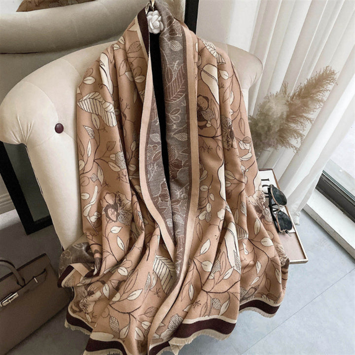 Women's Jacquard Tassel Decorative Shawl Scarf-Scarves & Wraps-Zishirts