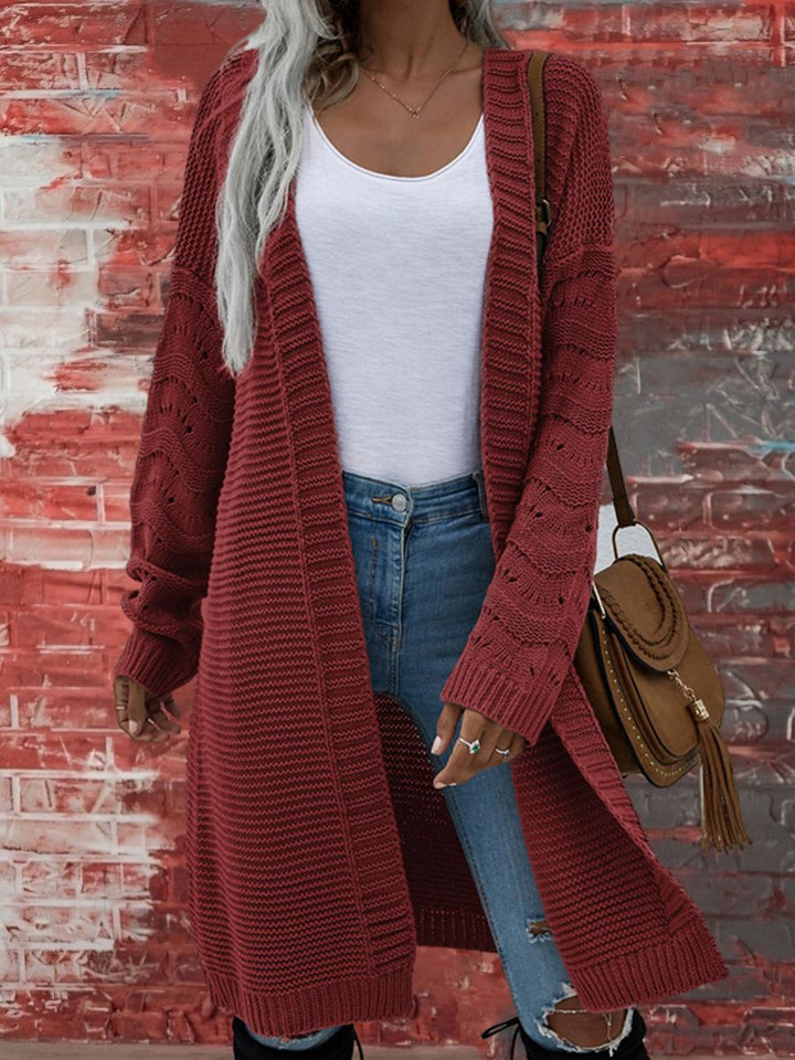 New Long Cardigan Solid Color European And American Women's Knitting-Jackets-Zishirts