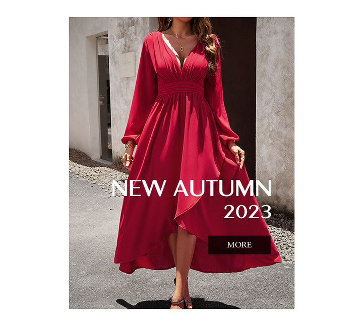 European And American Waist-tight Slimming Large Hem Sexy Dress-Women's Outerwear 2023-Zishirts