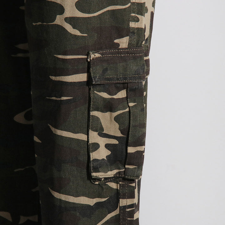 Fashion Pocket Temperament Street Camouflage Printing Straight-leg Pants-Suits & Sets-Zishirts