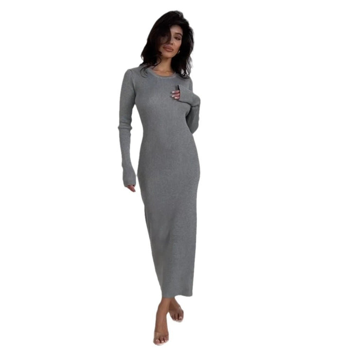 Round Neck Backless Design Sense Tied Dress Tight-Lady Dresses-Zishirts