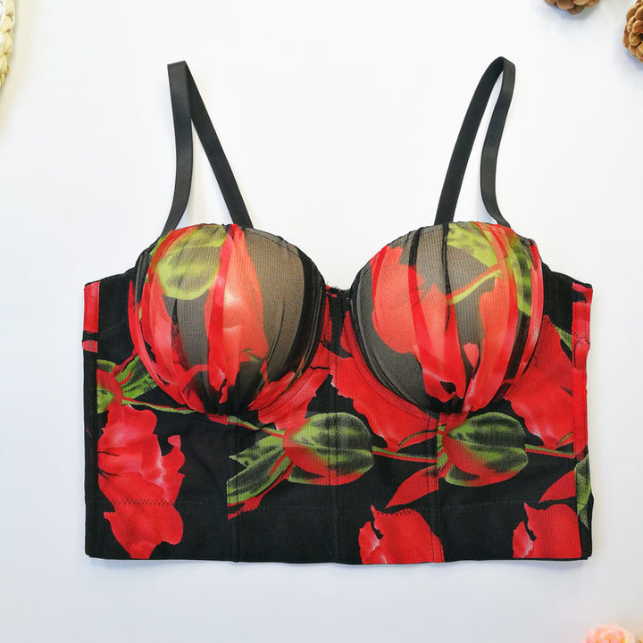 Rose Flower Cute Camisole-Blouses & Shirts-Zishirts