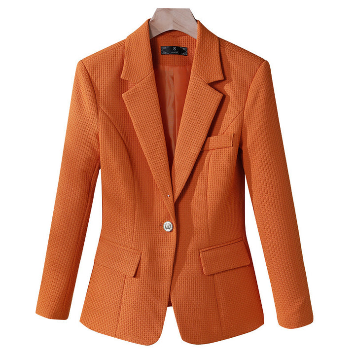 Women's Casual Solid Color Suit Collar Jacket-Jackets-Zishirts