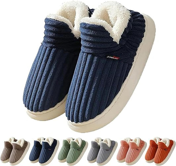 Men Winter New Women Cotton Slippers Outdoor Fashion Couple Slippers Warm Indoor Bedroom Cotton Plush Shoes Fleece Fluffy-Womens Footwear-Zishirts