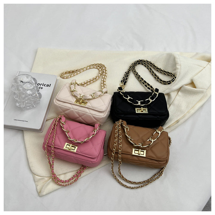 Simple Rhombus Chain Fashion High Sense Small Square Bag-Women's Bags-Zishirts