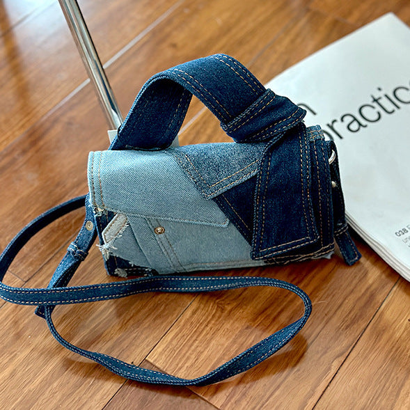 Denim Stitching Crossbody Bag Women-Women's Bags-Zishirts