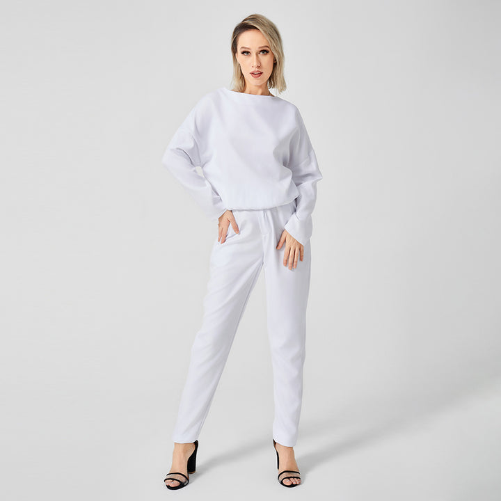 Sweater Two Piece Long Pants Set-Suits & Sets-Zishirts