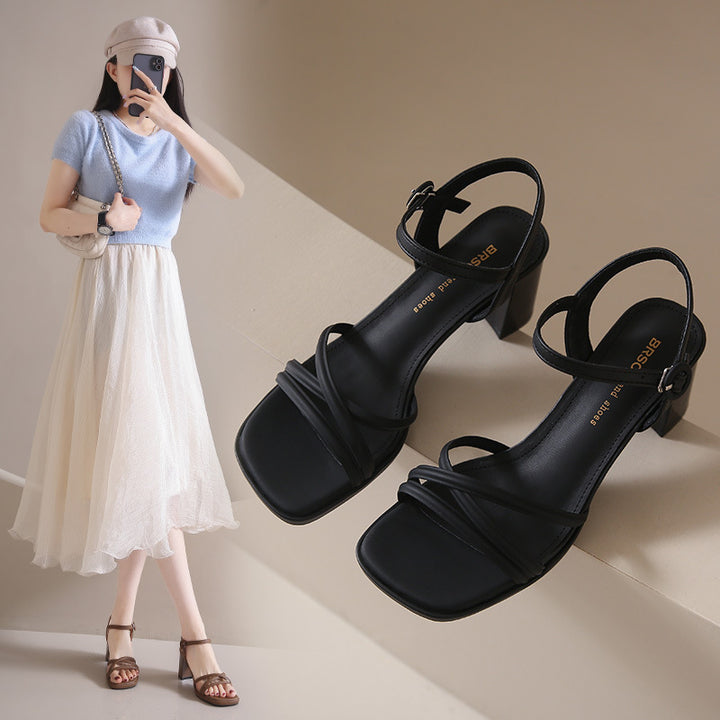Women's Fashionable Outerwear Simple Elegant Sandals-Womens Footwear-Zishirts