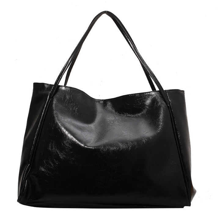 Glossy Large Capacity Commuter Retro Fashion Tote Bag-Women's Bags-Zishirts