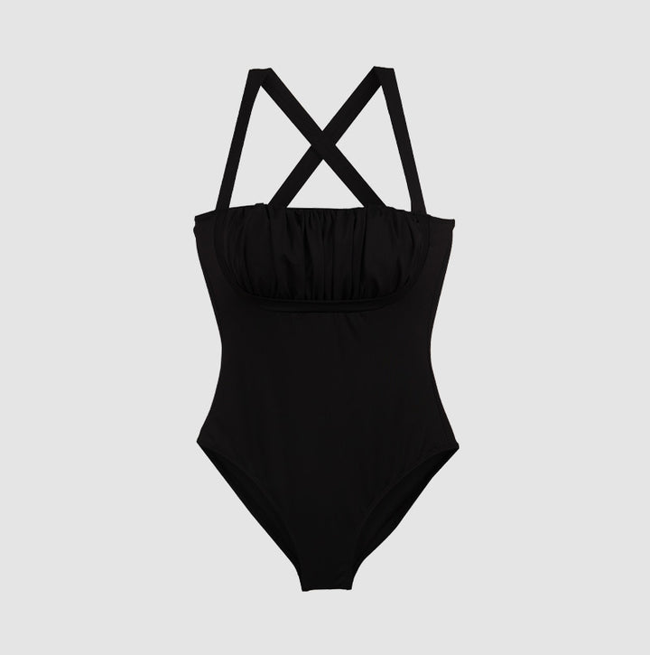 Women's Triangle One-piece Simple Solid Color Swimsuit-Womens 2024 March-Zishirts