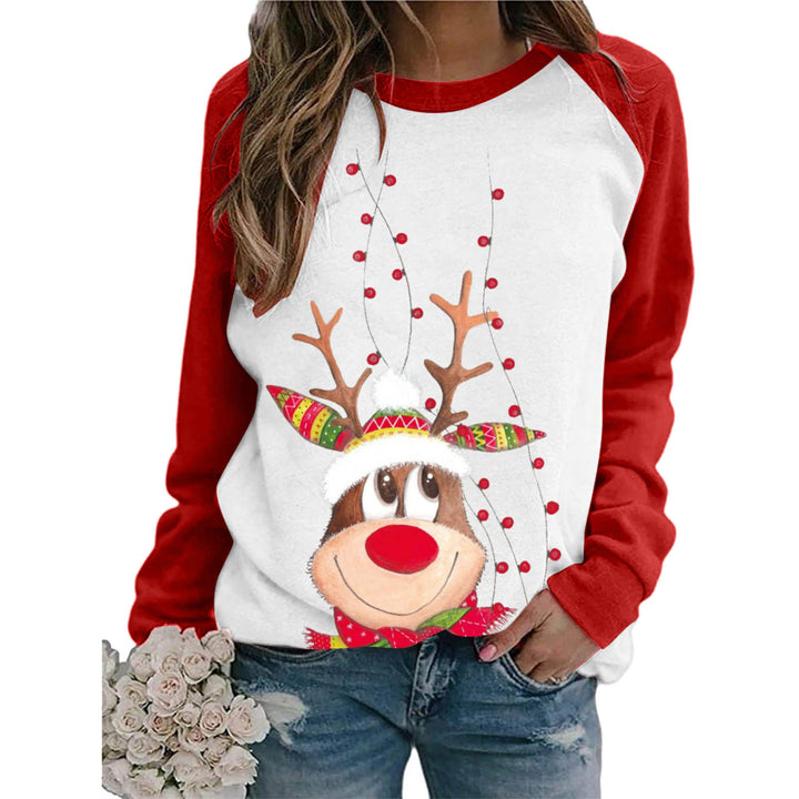 Crew Neck Casual Christmas T-shirt-Blouses & Shirts-Zishirts