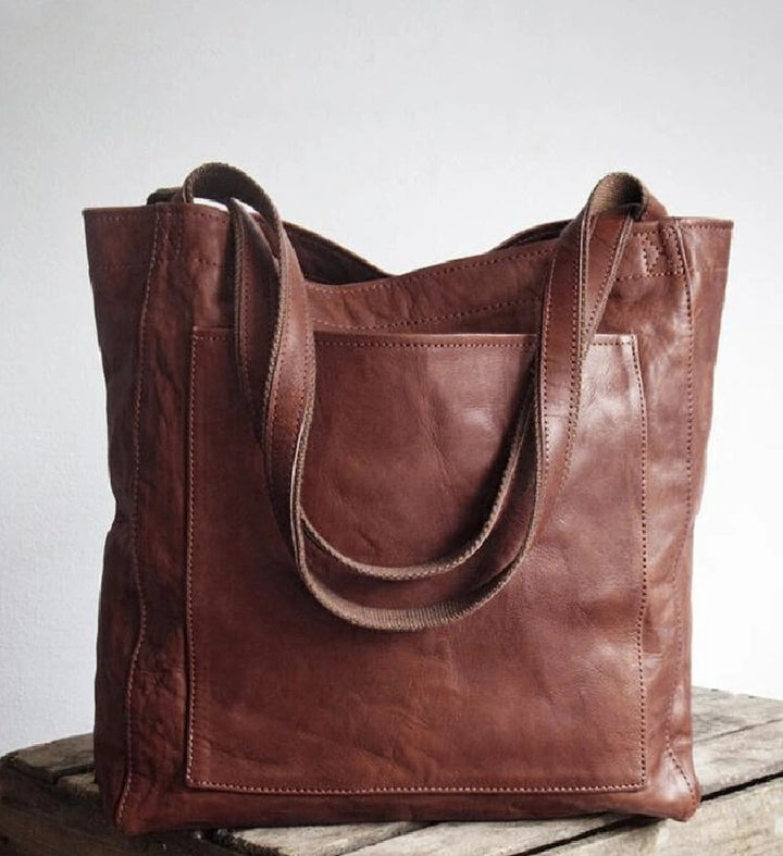 Women's Soft Leather Portable Shoulder With Pocket Vintage Bag-Women's Bags-Zishirts