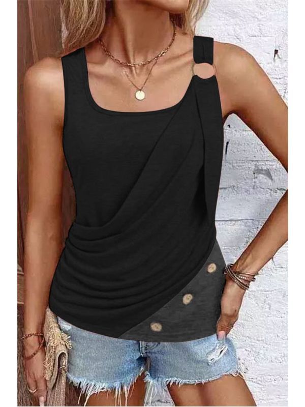 Fashion Women's Button Vest Camisole-Blouses & Shirts-Zishirts