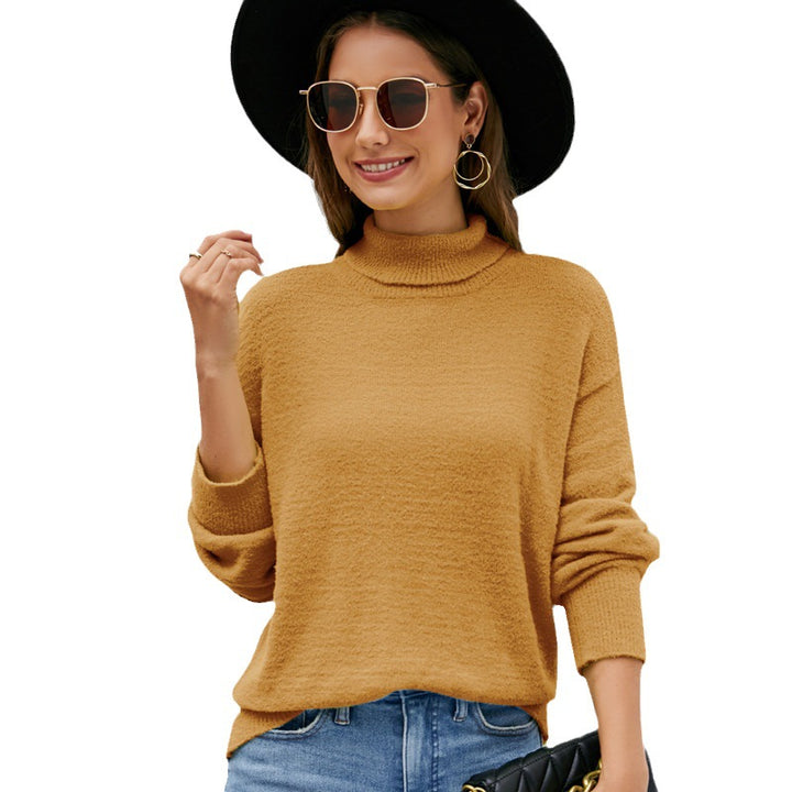 Solid Color Long Sleeve Pullover Knitting Bottoming Shirt-Sweaters-Zishirts