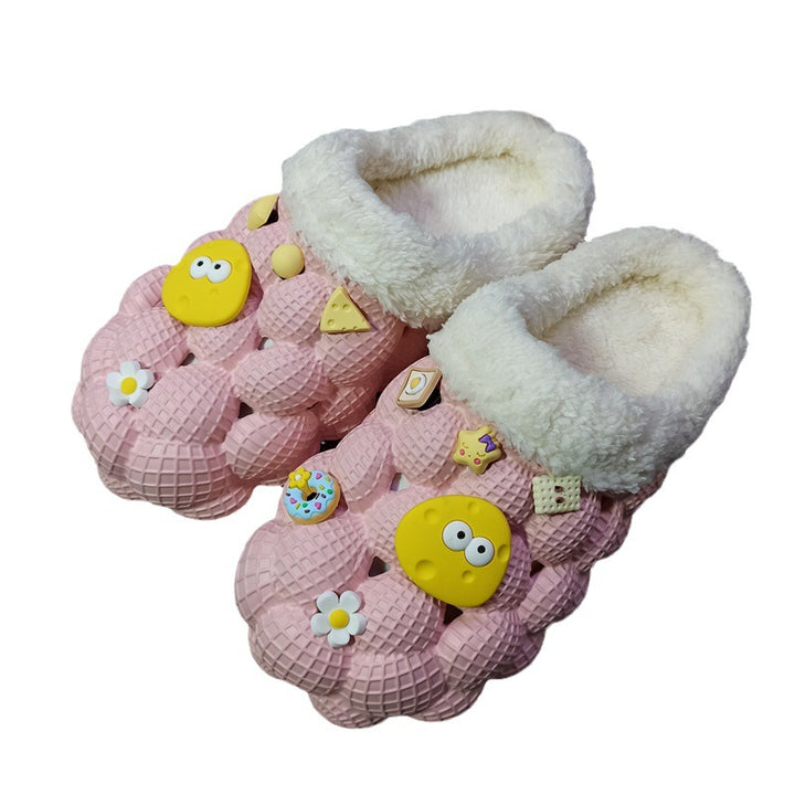 Men's And Women's Fashion Simple Lychee Bathroom Couple Non Slip Cotton Slippers-Womens Footwear-Zishirts