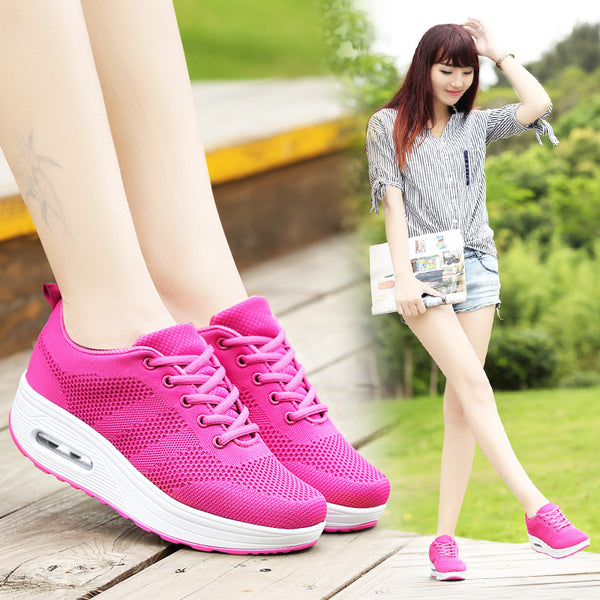 Fly Woven Mesh Breathable Sports Casual Shoes-Womens Footwear-Zishirts