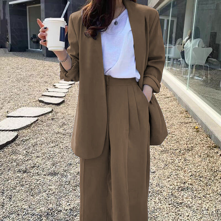 Women's Wide-leg Pants Suit-Suits & Sets-Zishirts