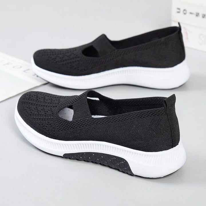 Women's Cloth Shoes Spring Style Soft Bottom Women's Casual Pumps Fly Woven Mesh Mom Shoes-Womens Footwear-Zishirts